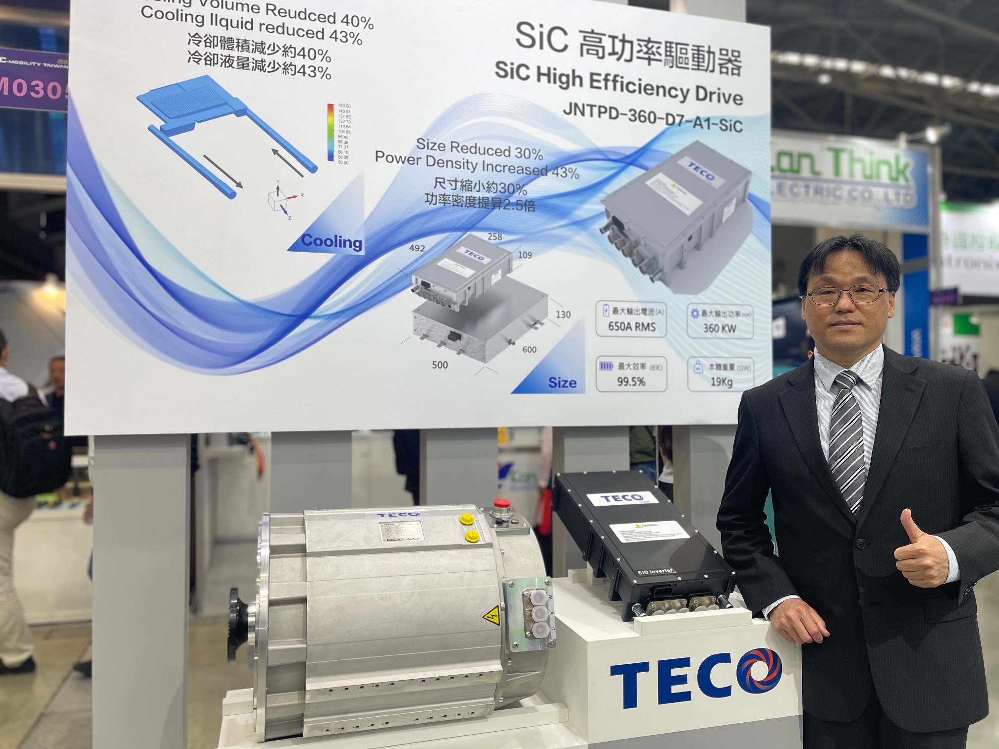 东元电机发表-业界首款SiC高功率直驱电动车用驱动器