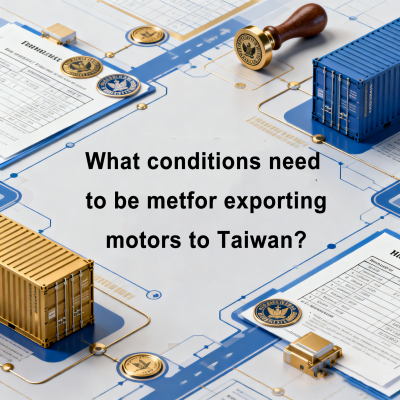 What conditions need to be met for exporting motors to Taiwan?