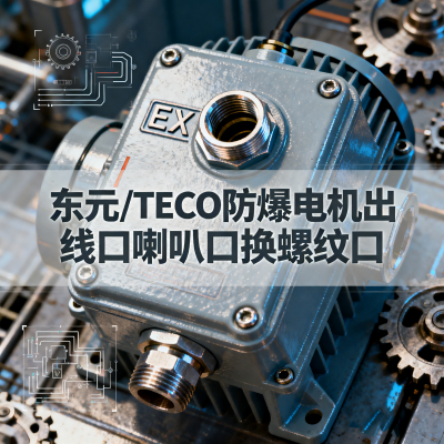 东元/TECO防爆电机接线盒出线口喇叭口换螺纹口
